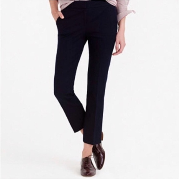 J. Crew Cambell Capri Black Trouser Pants sz 8 - Picture 1 of 8